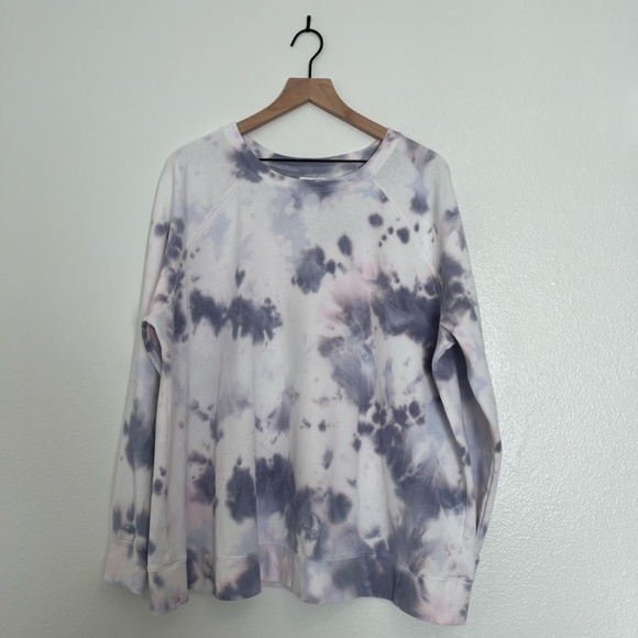 Maurices - Purple Blue Tie Dye Crew Neck Long Sleeve White Sweatshirt - 2X - Picture 2 of 13